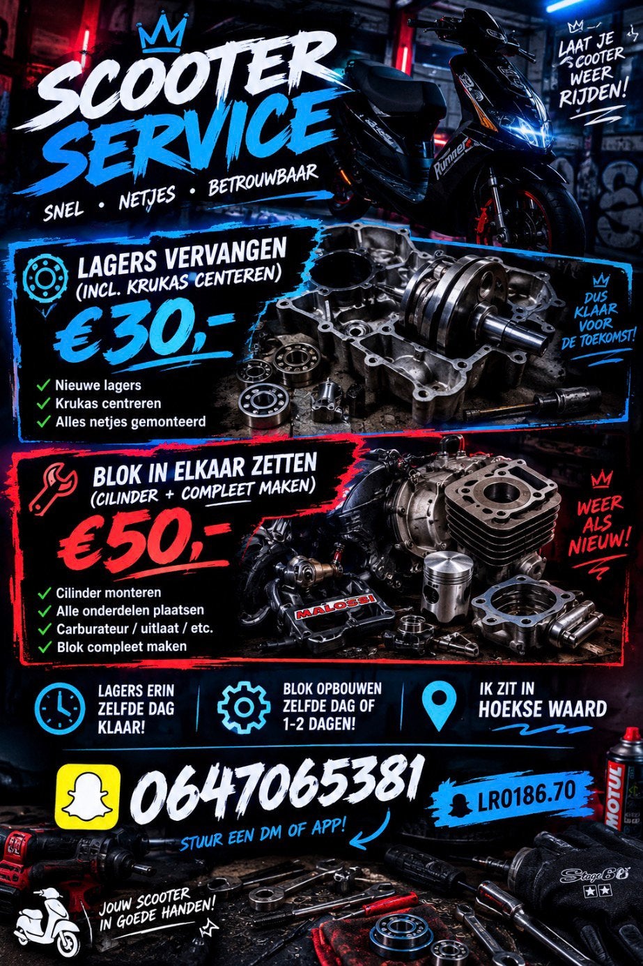 Scooter maken of in elkaar zetten!, Tickets & Billets