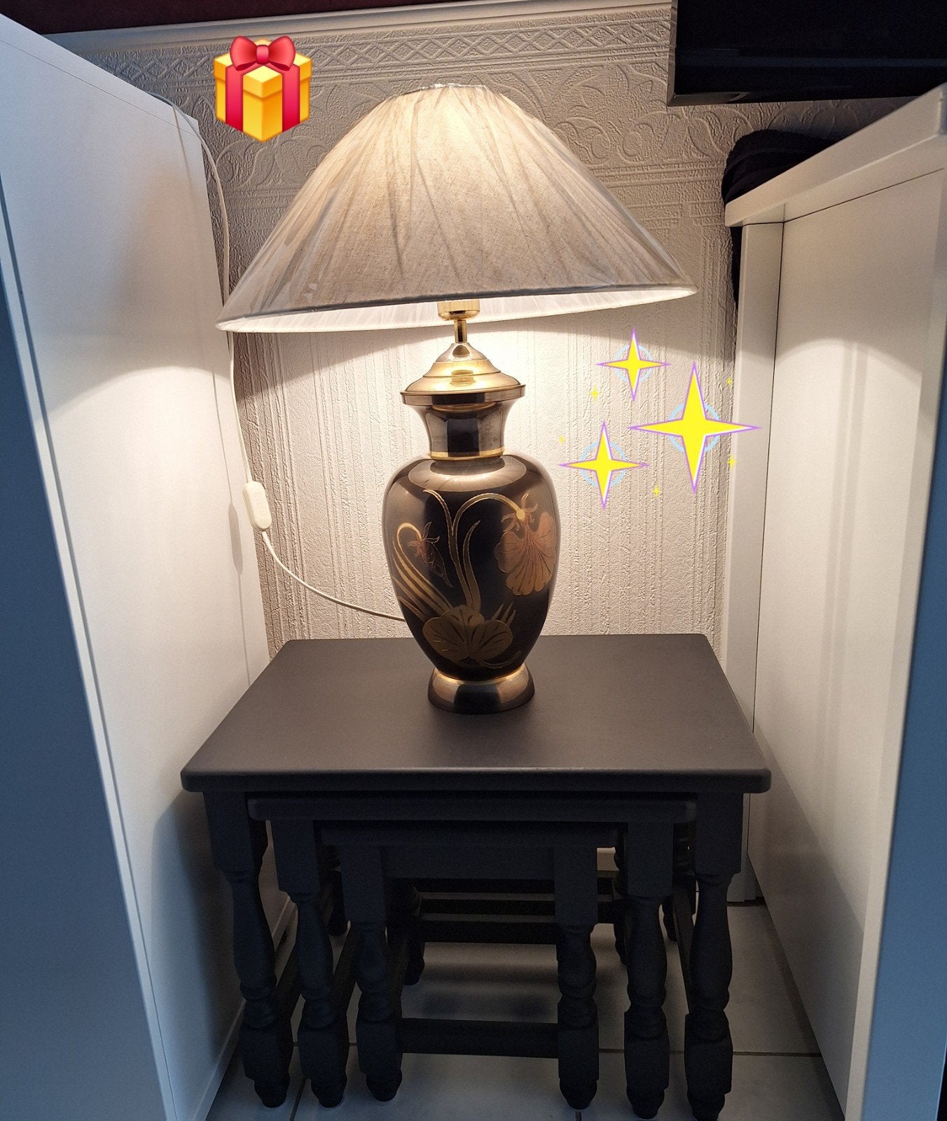 NIEUW!! Mooie lamp nog in originele verpakk. messing goud, Ophalen