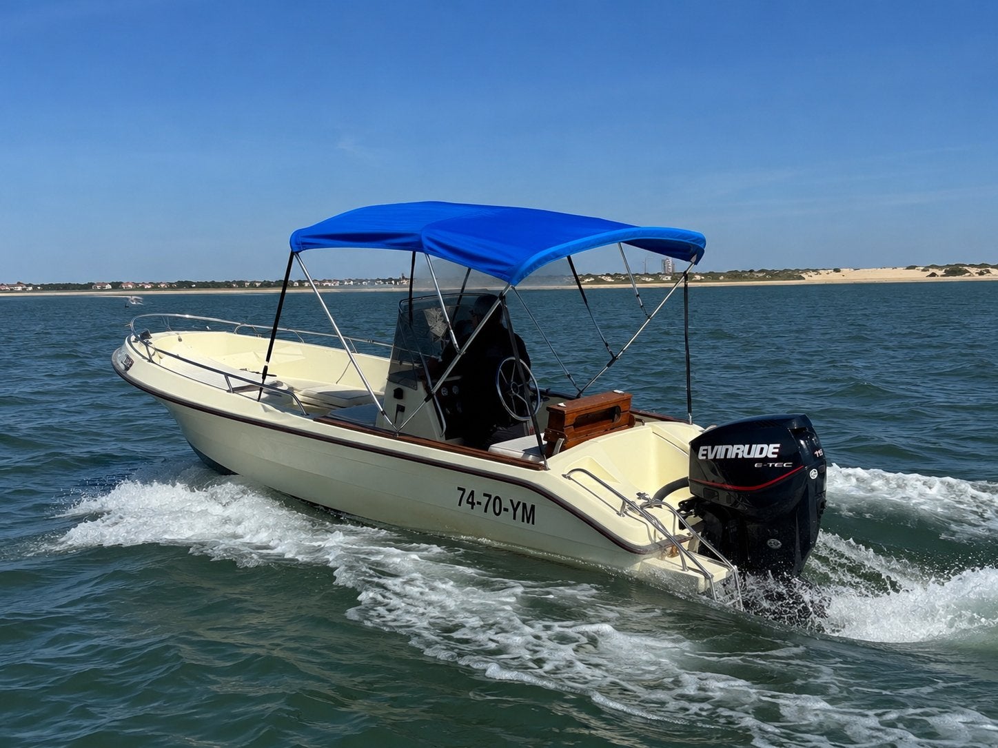Elan 495 met snelle 115 pk Evinrude incl Trailer, Watersport en Boten, Ophalen, Zo goed als nieuw, Buitenboordmotor