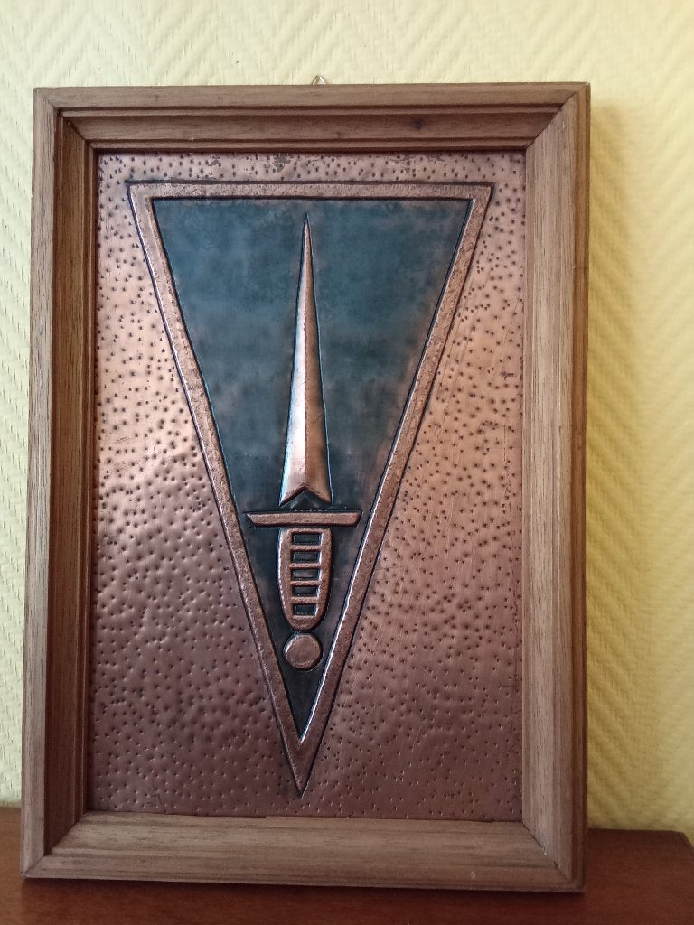 Cadre avec plaque en cuir brevet para commando, Collections, Envoi