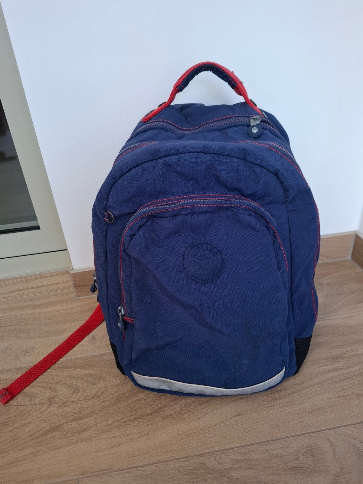 Cartable Kipling bleu/rouge avec étui à crayons, Enlèvement ou Envoi, Utilisé, Kipling