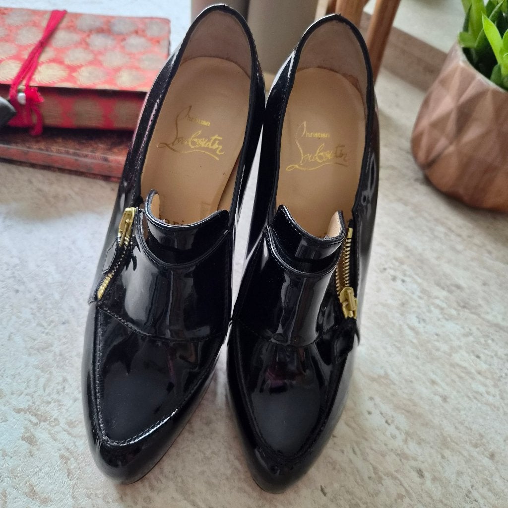 Superbes talons Christian Louboutin originaux, noirs, t 38, ANDERE, Escarpins, Comme neuf, Enlèvement