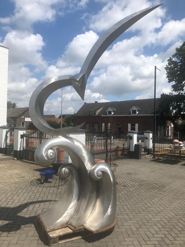 425 cm XXXL kunstwerk beeld rvs tuinbeeld Vogel Meeuw, Tuin en Terras, Ophalen, Gebruikt, Metaal, Dierenbeeld