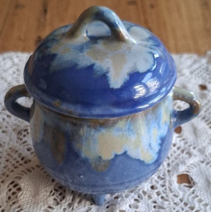 Vintage Frans ALPHO ceramiques, gres flammés potje, Ophalen of Verzenden