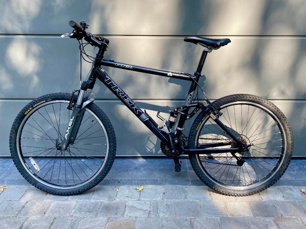 Zwarte Trek Fuel 70 full suspension mountainbike, Gebruikt, Velgrem, Meer dan 20 versnellingen, Ophalen