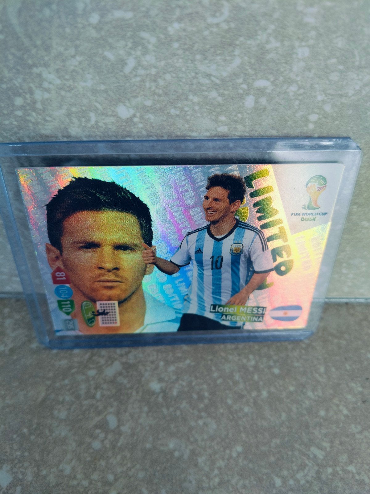 Lionel Messi Panini WK 2014 limited edition, Ophalen of Verzenden