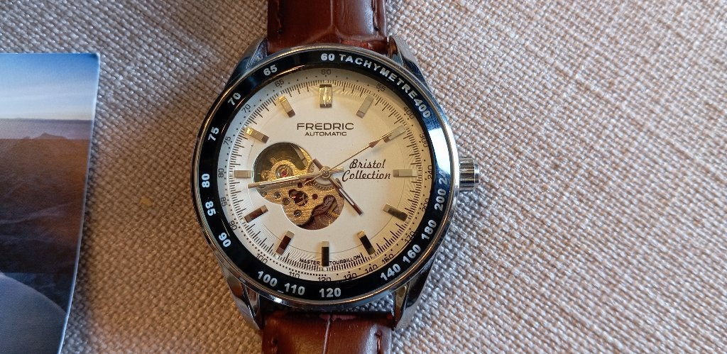 Montre-bracelet automatique pour homme FREDRIC TOURBILLON, Enlèvement ou Envoi, Utilisé, Montre-bracelet, Cuir