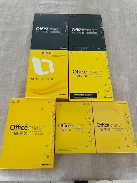 7 x Office Mac 2011 + 1 ongeopende Office Mac 2004, Computers en Software, Ophalen of Verzenden, Excel, MacOS