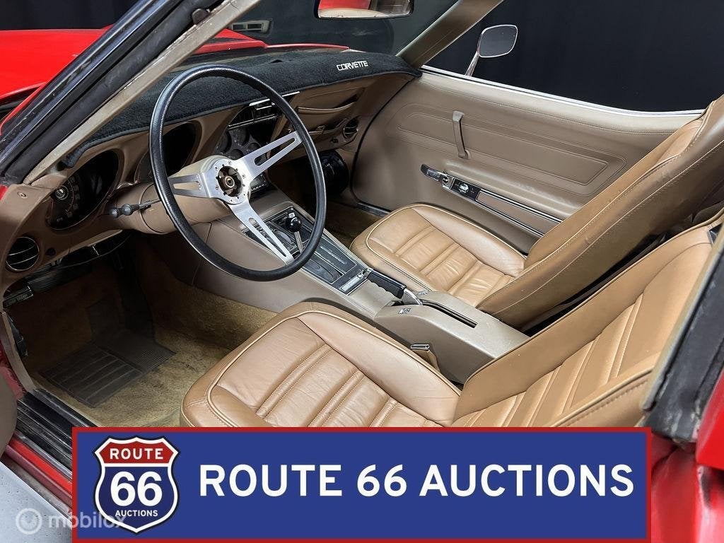 Chevrolet Corvette C3 Stingray | 1974 | Route 66 Auctions, Auto's, Oldtimers, Chevrolet, Zwart, Bedrijf, Handgeschakeld