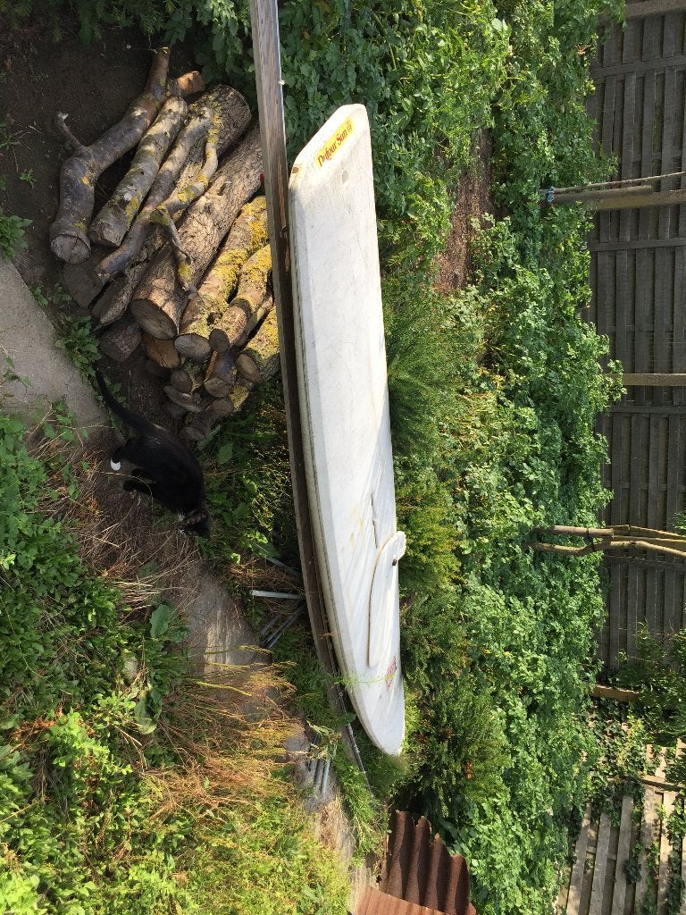 windsurfplank Vintage, Watersport en Boten, Windsurfen, Ophalen, 250 tot 300 cm, Gebruikt, Met zwaard