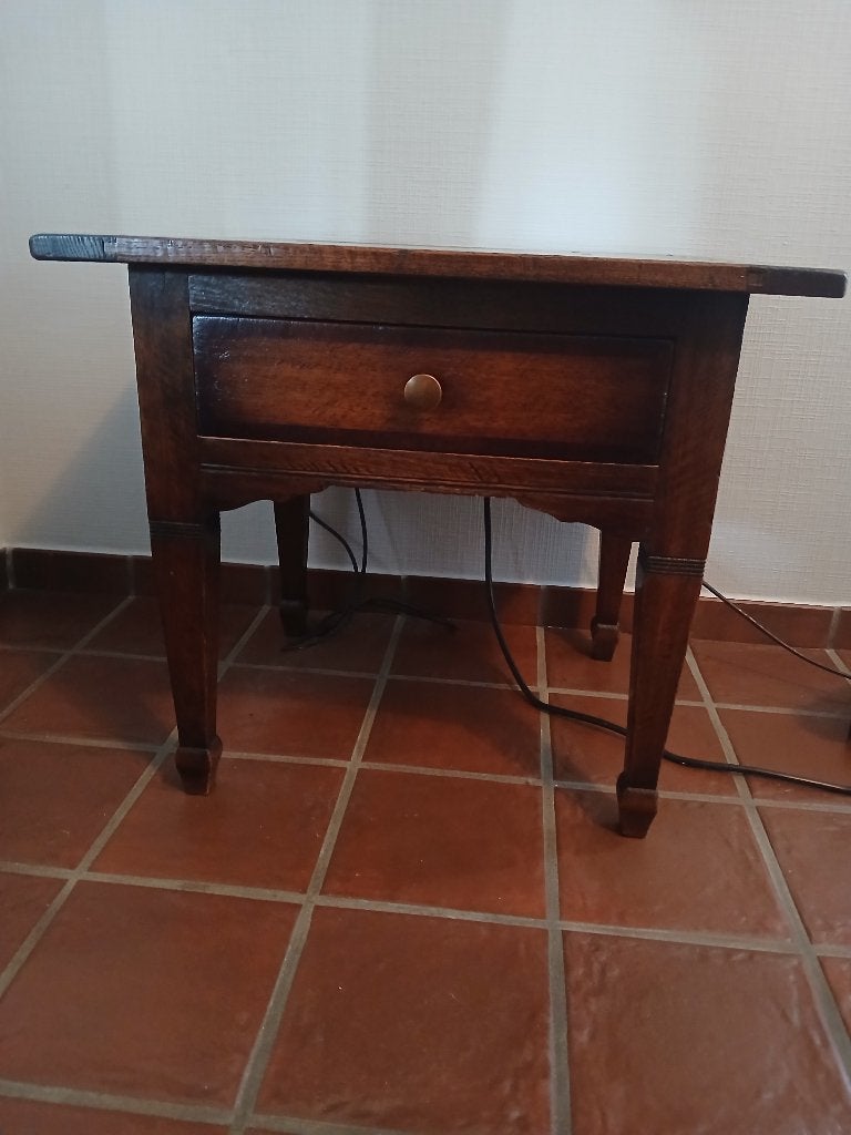 Massief eiken Bijzettafel, Huis en Inrichting, Ophalen, Zo goed als nieuw