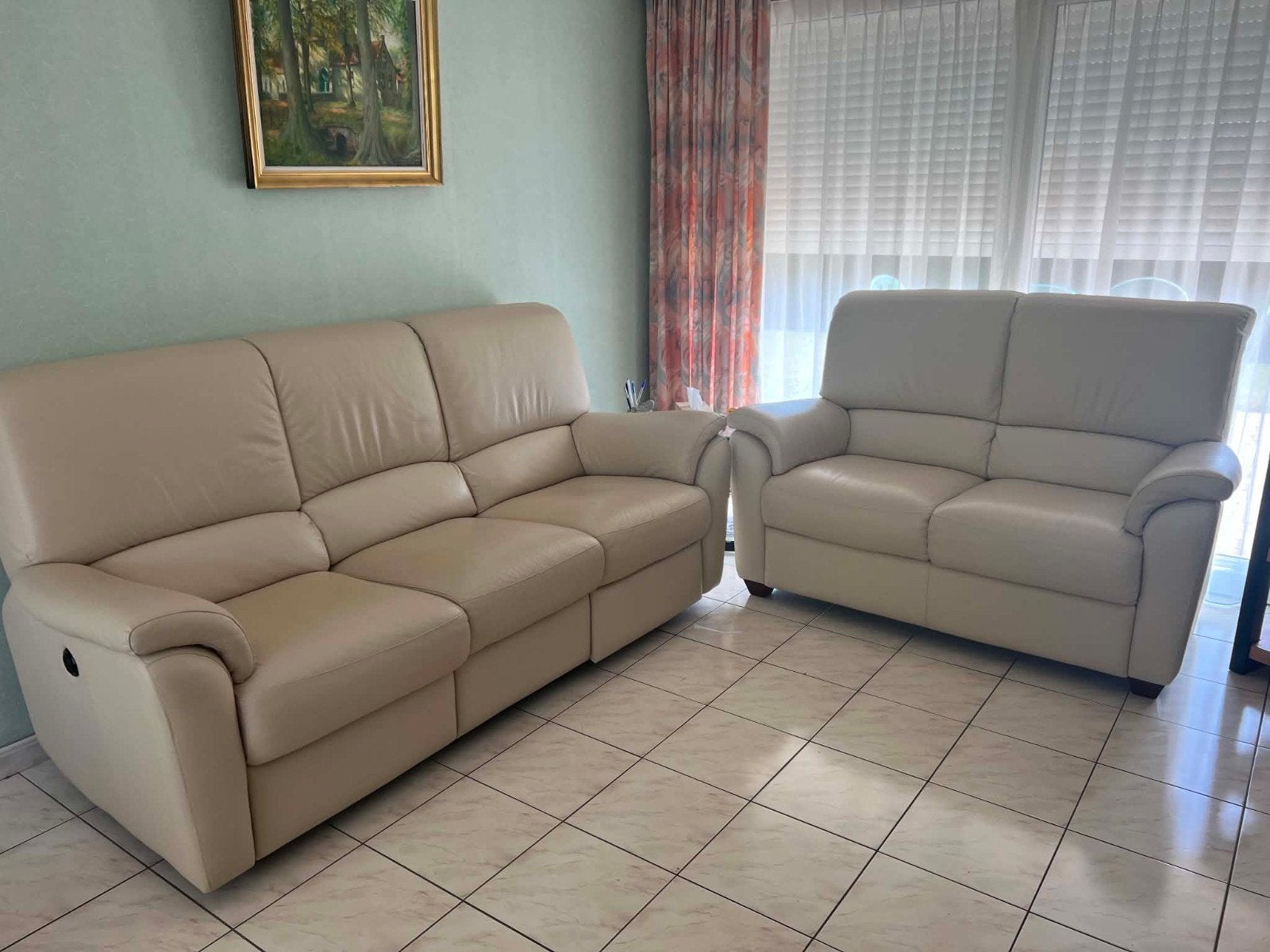 salon châteaux d'Ax ecru, Ophalen, Zo goed als nieuw, Leer