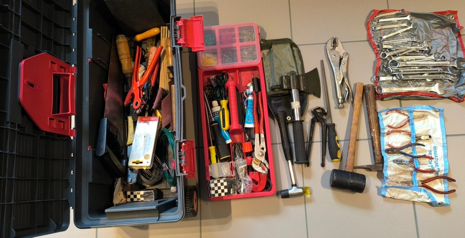 Gereedschapsbak + materiaal, Ophalen
