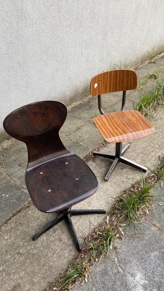 Vintage kinderbureau stoeltjes, Ophalen, Gebruikt, Stoel(en)