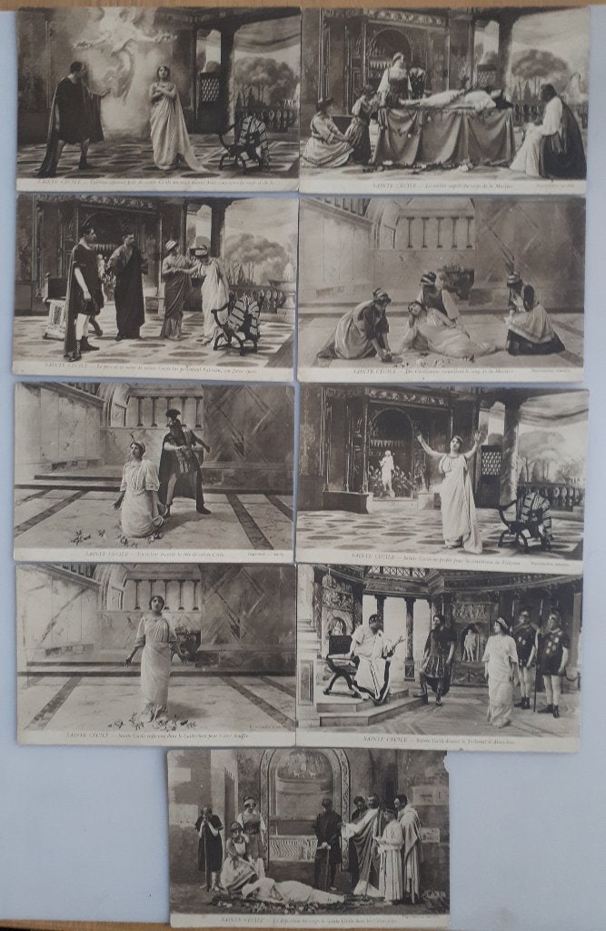 9 CARTES POSTALES RELIGIEUSES ANCIENNES ST-Cécilia Réf.R17, Enlèvement ou Envoi, 1920 à 1940, Non affranchie, (Jour de) Fête