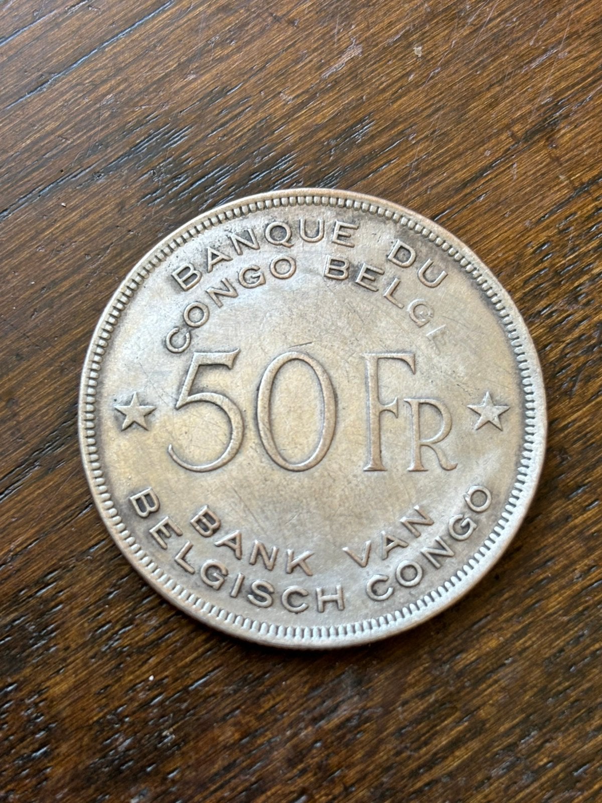 Zilveren 50fr 1944 Belgisch Congo, Ophalen, Overige landen, Losse munt, Zilver
