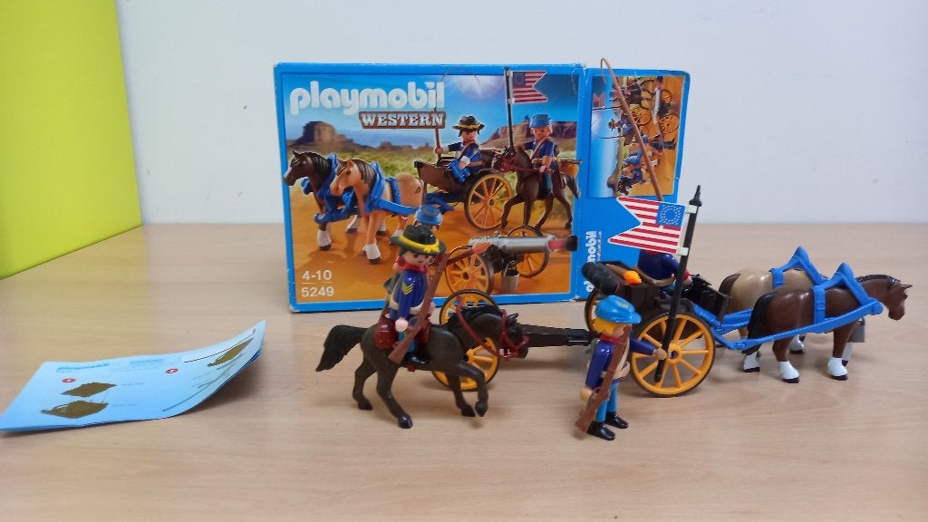 Playmobil: 5249: Cavaleriewagen met paarden., Gebruikt, Complete set, Ophalen of Verzenden, Figuren