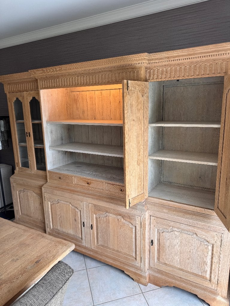 Landelijke eiken buffetkast, Ophalen, Gebruikt, Landelijk rustiek cottage chic