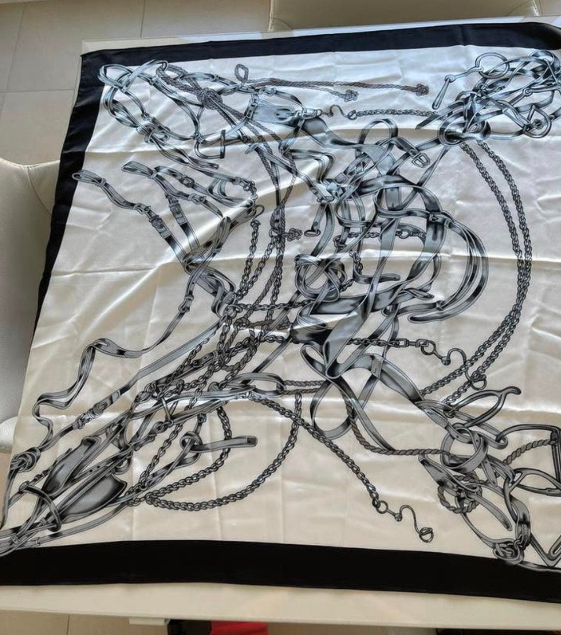 Luxe Paardensport Sjaal 85x85cm (Zijde/Poly), Ophalen of Verzenden, Sjaal