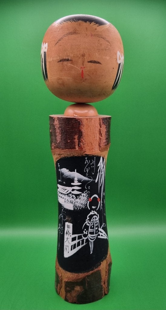 Maki Kokeshi vintage, Enlèvement ou Envoi, Japon, Bois, 29 cm