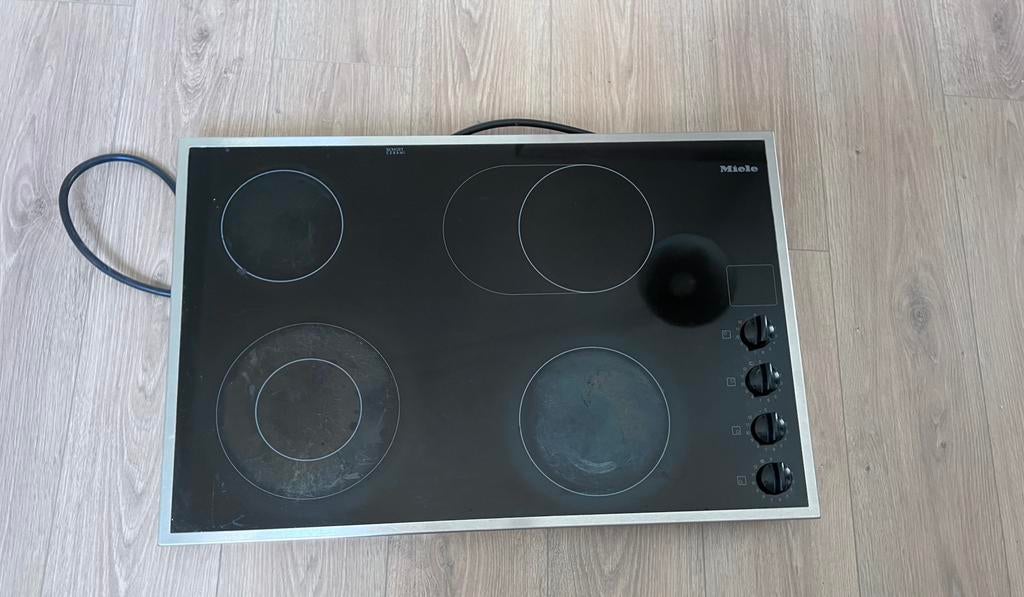 Miele kookplaat 4 zones. Werkt perfect!, Ophalen, Gebruikt, Keramisch, 4 kookzones