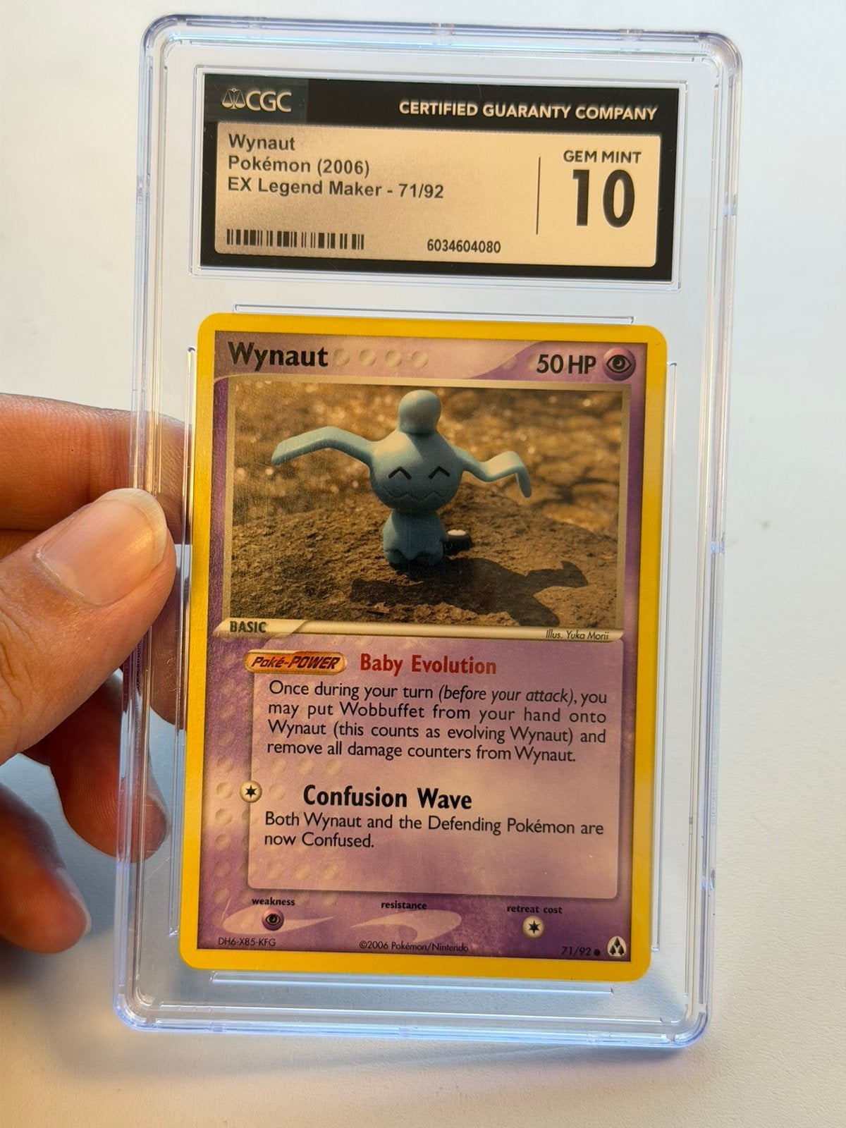 Pokémon Wynaut 71/92 EX Legend Maker 2006 CGC 10 Vintage, Enlèvement ou Envoi, Neuf, Cartes en vrac, Foil