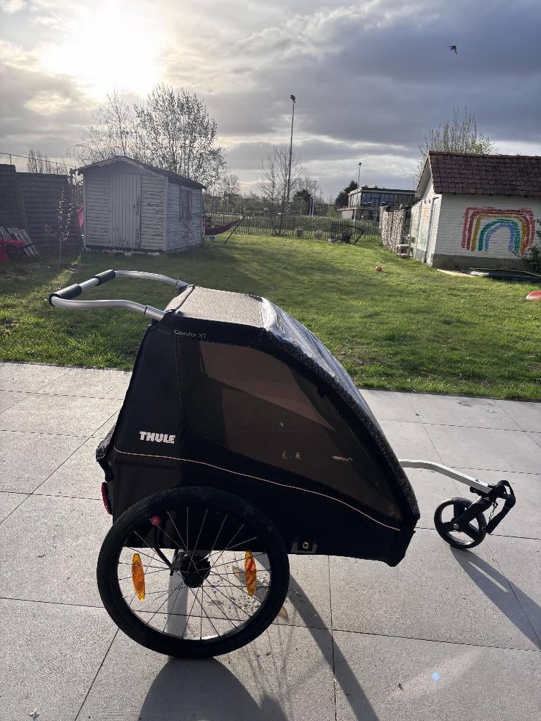 Thule fietskar 2 personen, Enlèvement, Comme neuf, Remorque pour enfant, Thule