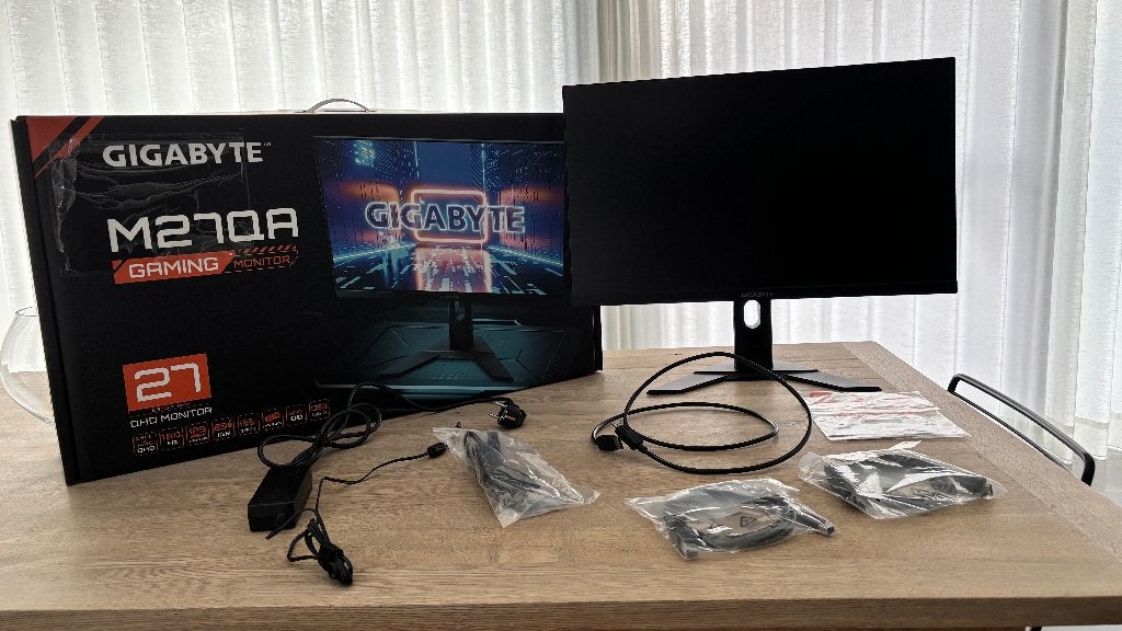 Gigabyte M27QA 27" QHD Gaming Monitor + Originele Doos, Zo goed als nieuw, 1 tot 2 ms, In hoogte verstelbaar, DisplayPort