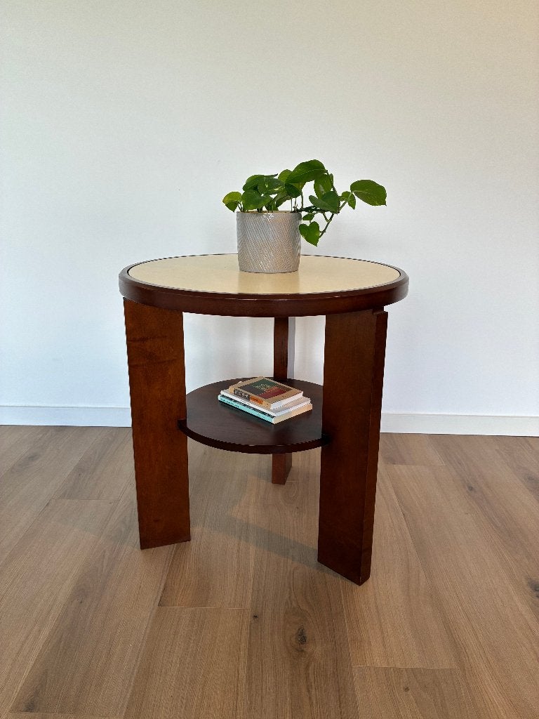 Table à café/d'appoint vintage art déco, Rond, 50 à 100 cm, Comme neuf, Enlèvement