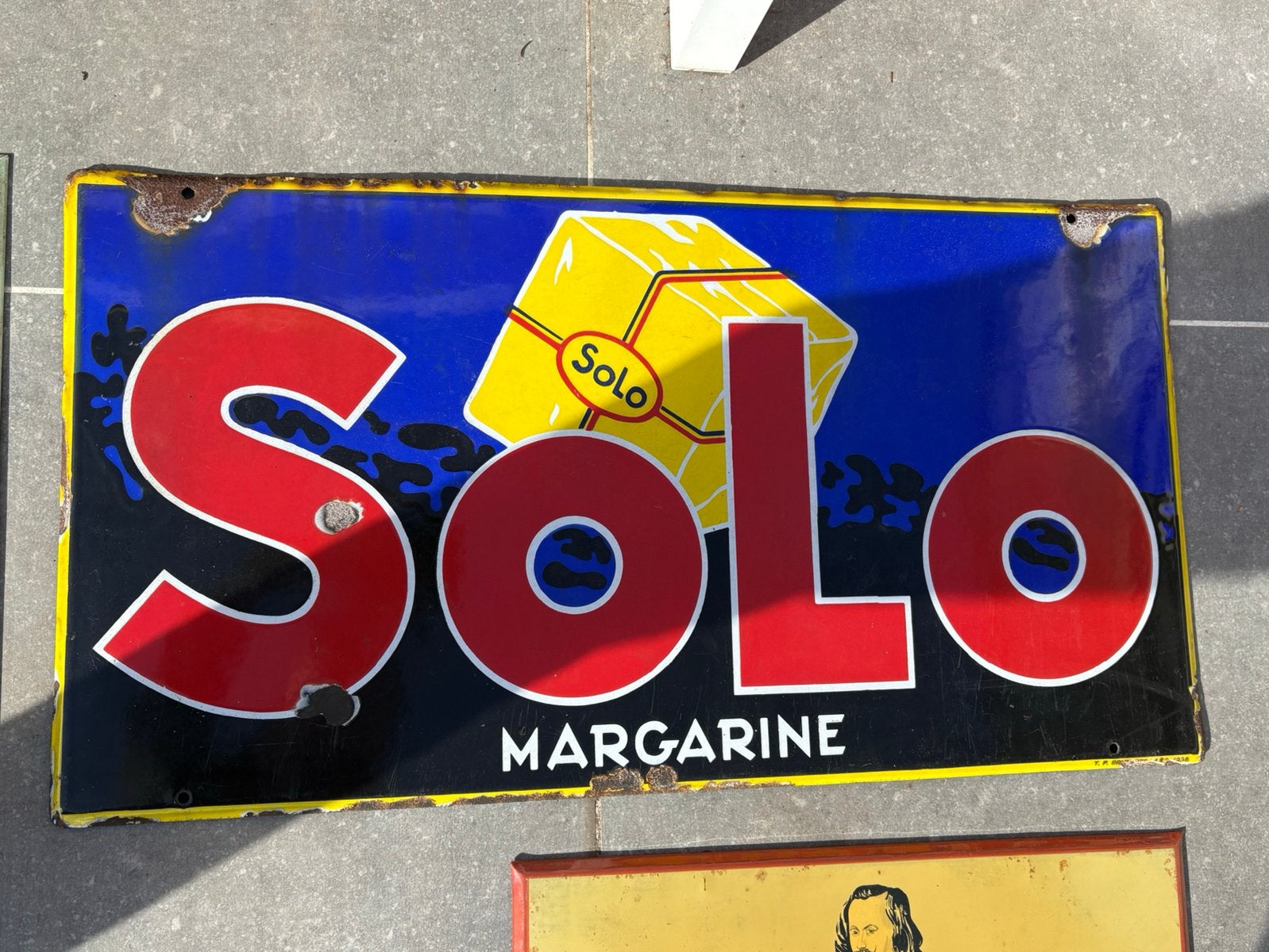 Emaille bord Solo 1936, Ophalen of Verzenden, Zo goed als nieuw, Reclamebord