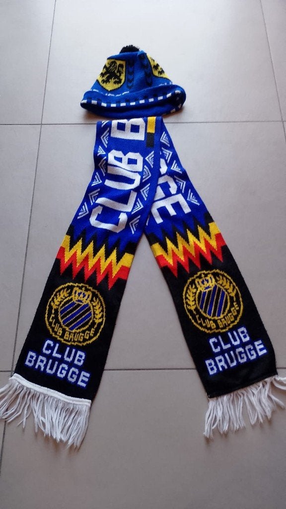 vintage voetbalsjaal en muts Club Brugge, Ophalen of Verzenden