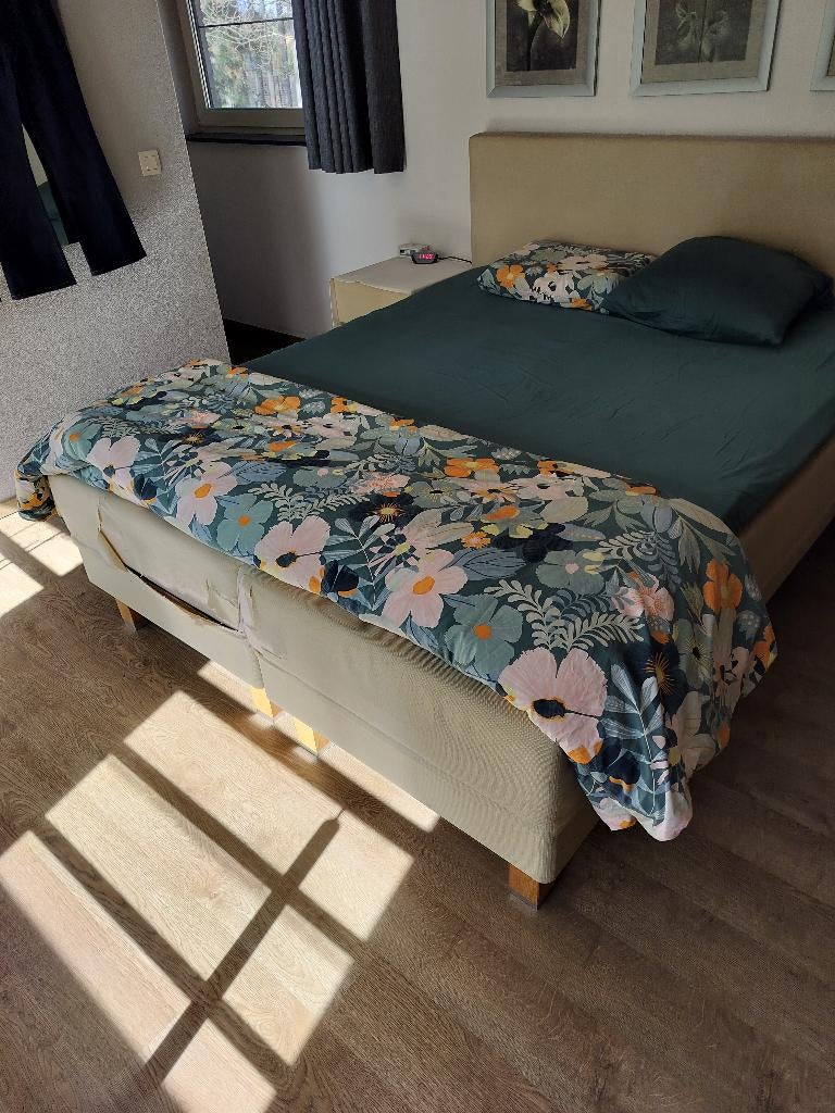 Boxspring, Huis en Inrichting, Ophalen, Beige, Tweepersoons, 200 cm