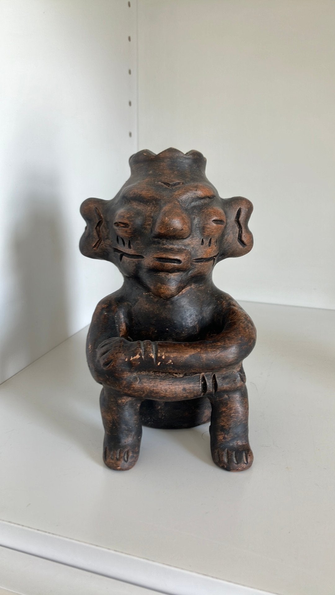 Koperen beeldje Brazilie - authentiek - 17 cm hoog, Antiek en Kunst, Kunst | Beelden en Houtsnijwerken, Ophalen of Verzenden