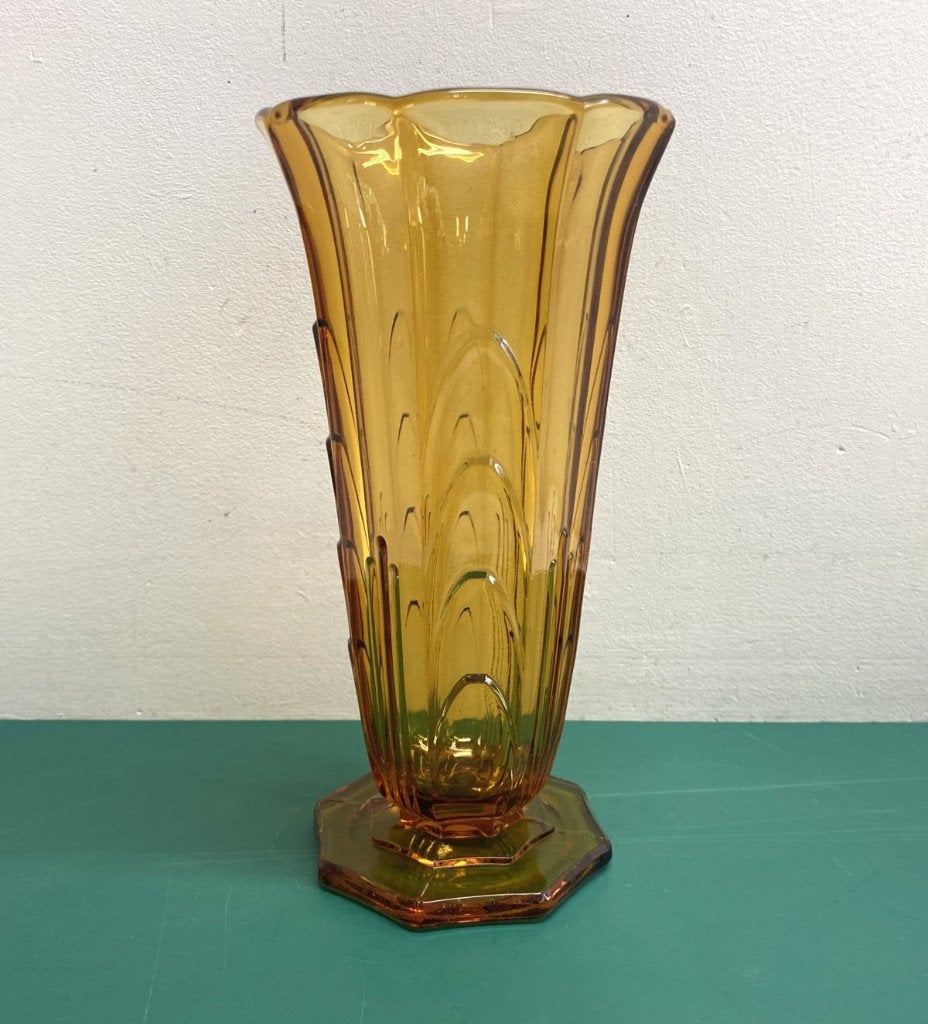 Val Saint Lambert - Luxval Art Deco Vaas "Machiavel", Antiek en Kunst, Ophalen of Verzenden