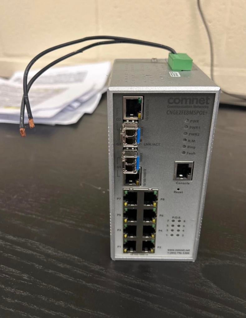 Comnet CNGE2FE8MSPOE+ Industrial managed switch, Informatique & Logiciels, Commutateurs réseau, Enlèvement, Comme neuf