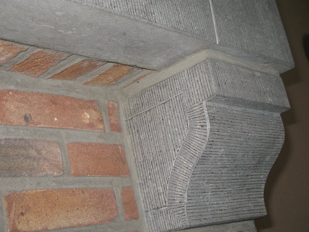 Sprimont openhaard in blauwe steen, Huis en Inrichting, Haarden, Ophalen, Gebruikt, Inbouwhaard, Houthaard