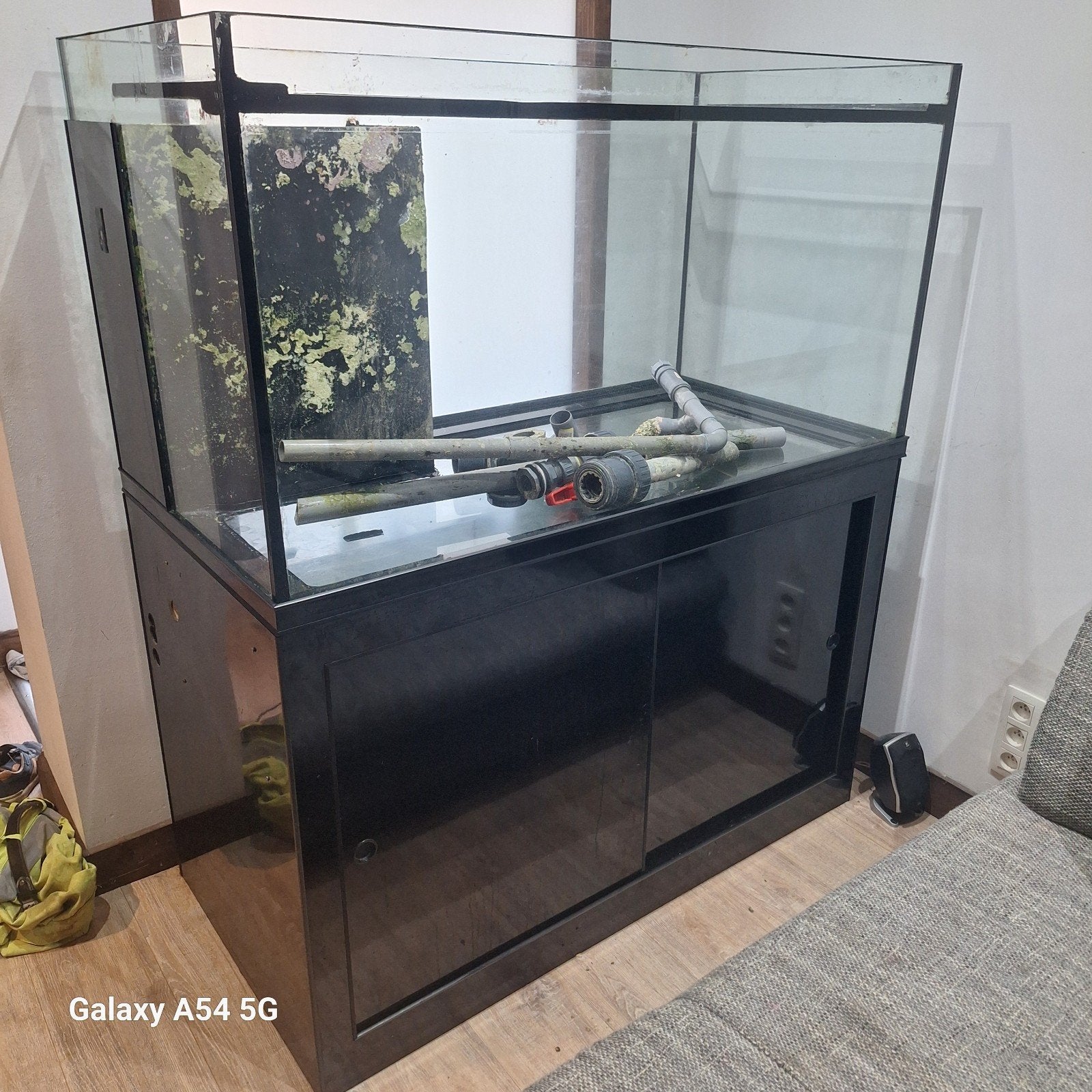 500L zeeaquarium met sump en pvc doorvoeren, Ophalen