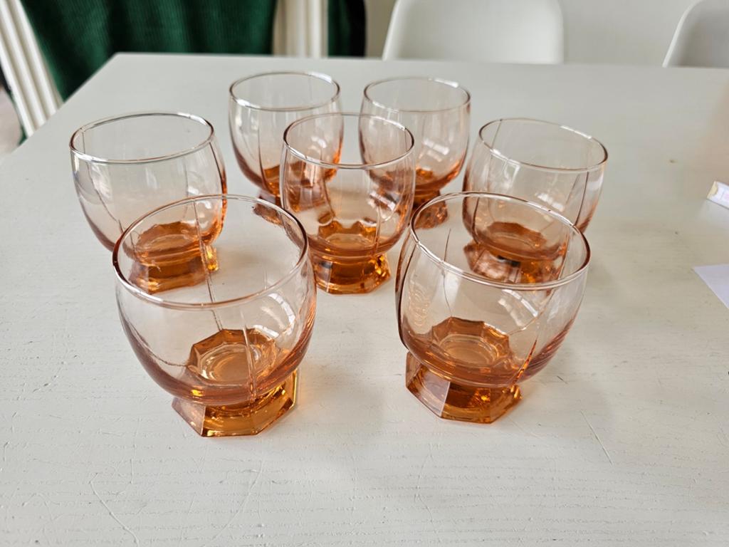 glaasjes Arcoroc Roseline,   Frankrijk, vintage, Antiek en Kunst, Ophalen of Verzenden