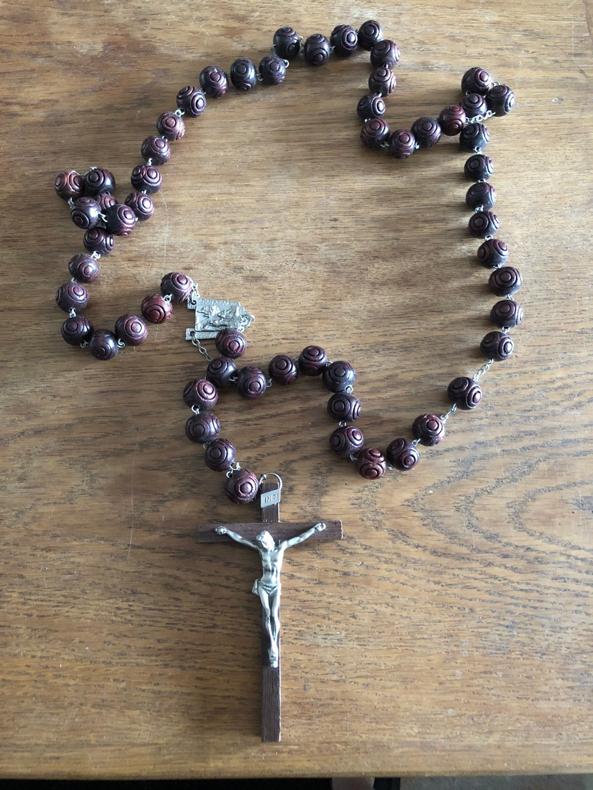 Vintage rozenkrans, houten rozenkrans, Lourdes, Ophalen of Verzenden, Gebruikt