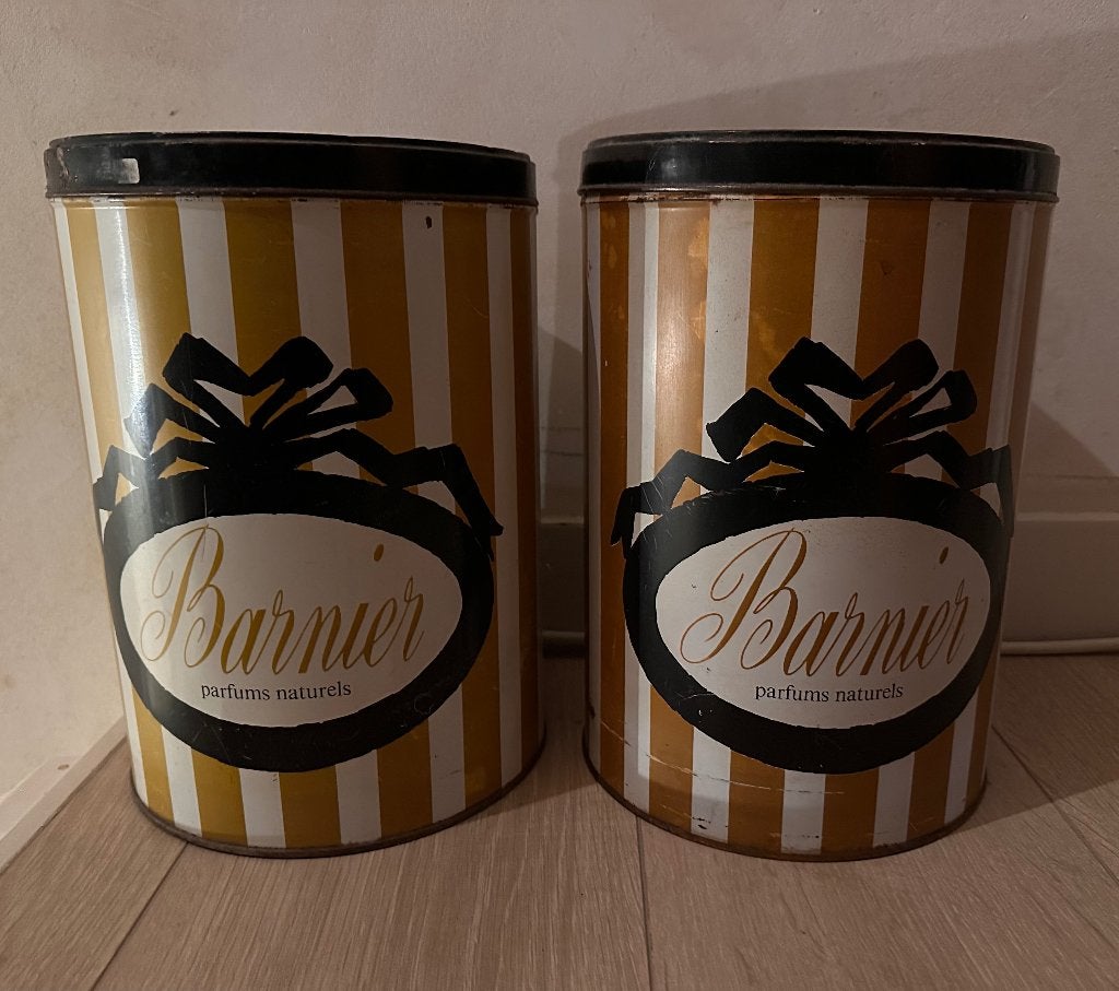 Vintage Franse Barnier Parfum blikken, Antiek en Kunst, Ophalen