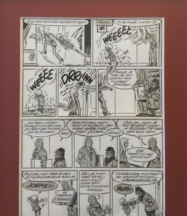Hurey - Originele tekening - Ketje en Co - 't Kozijntje, Ophalen of Verzenden, Tekening