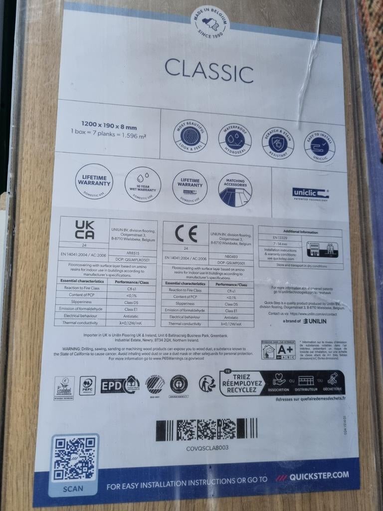 Laminaat quick-step, Enlèvement, Neuf, 10 m²² ou plus, Aggloméré