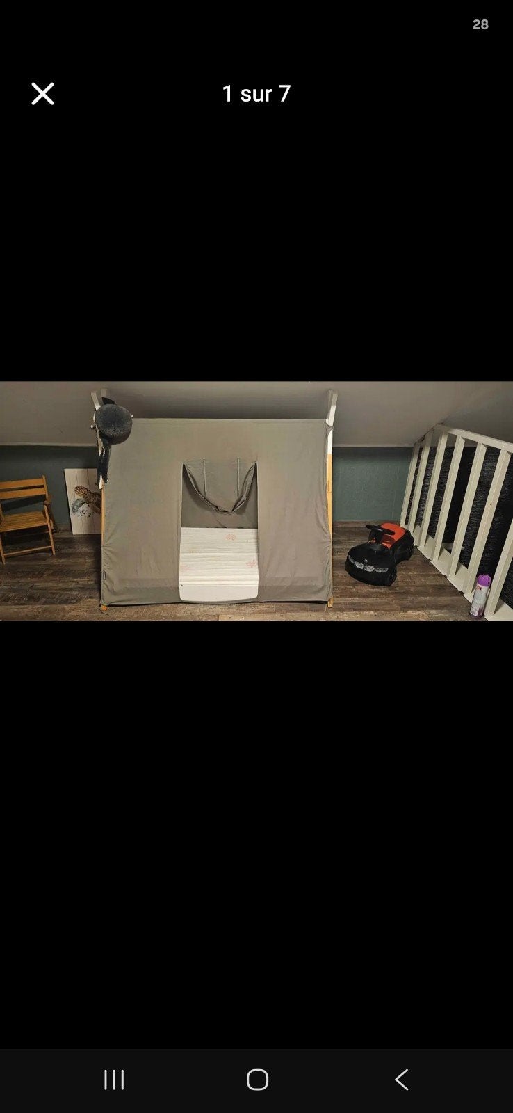 lit Tipi 70x140 cm, Comme neuf, Garçon ou Fille