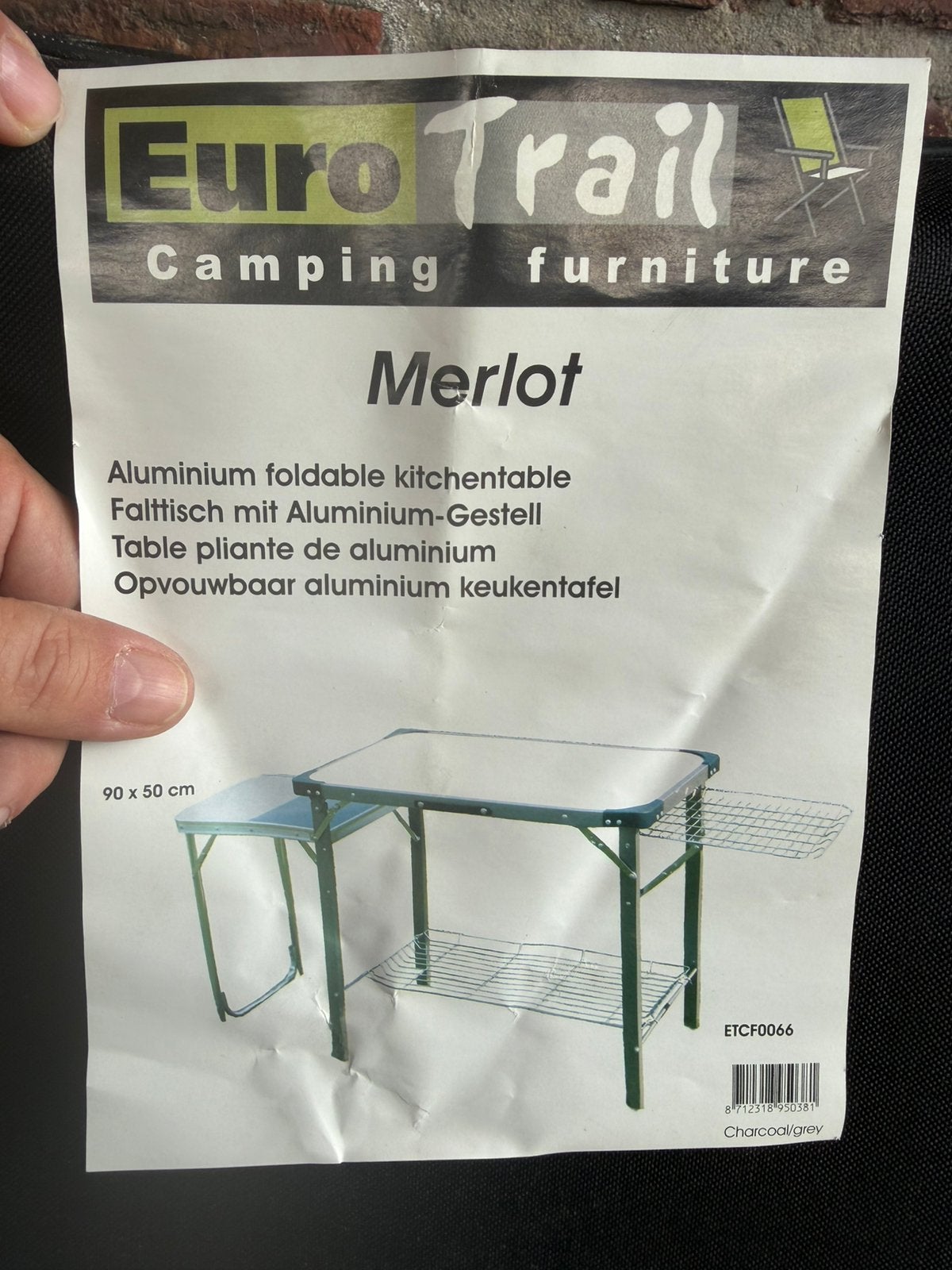 Campingtafel/kitchinette met windscherm, Ophalen, Zo goed als nieuw