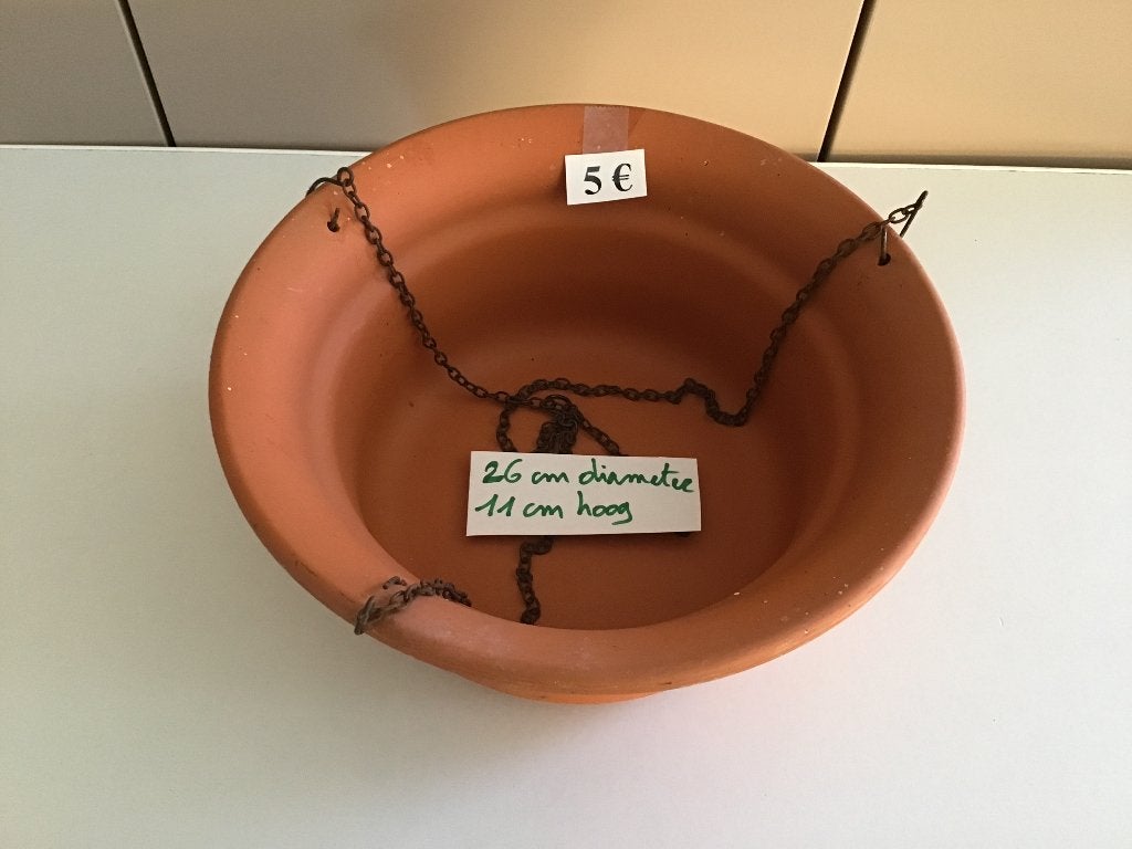 8 bloempotten en/of schalen en/of manden aan 5 euro, Tuin en Terras, Ophalen of Verzenden, Zo goed als nieuw