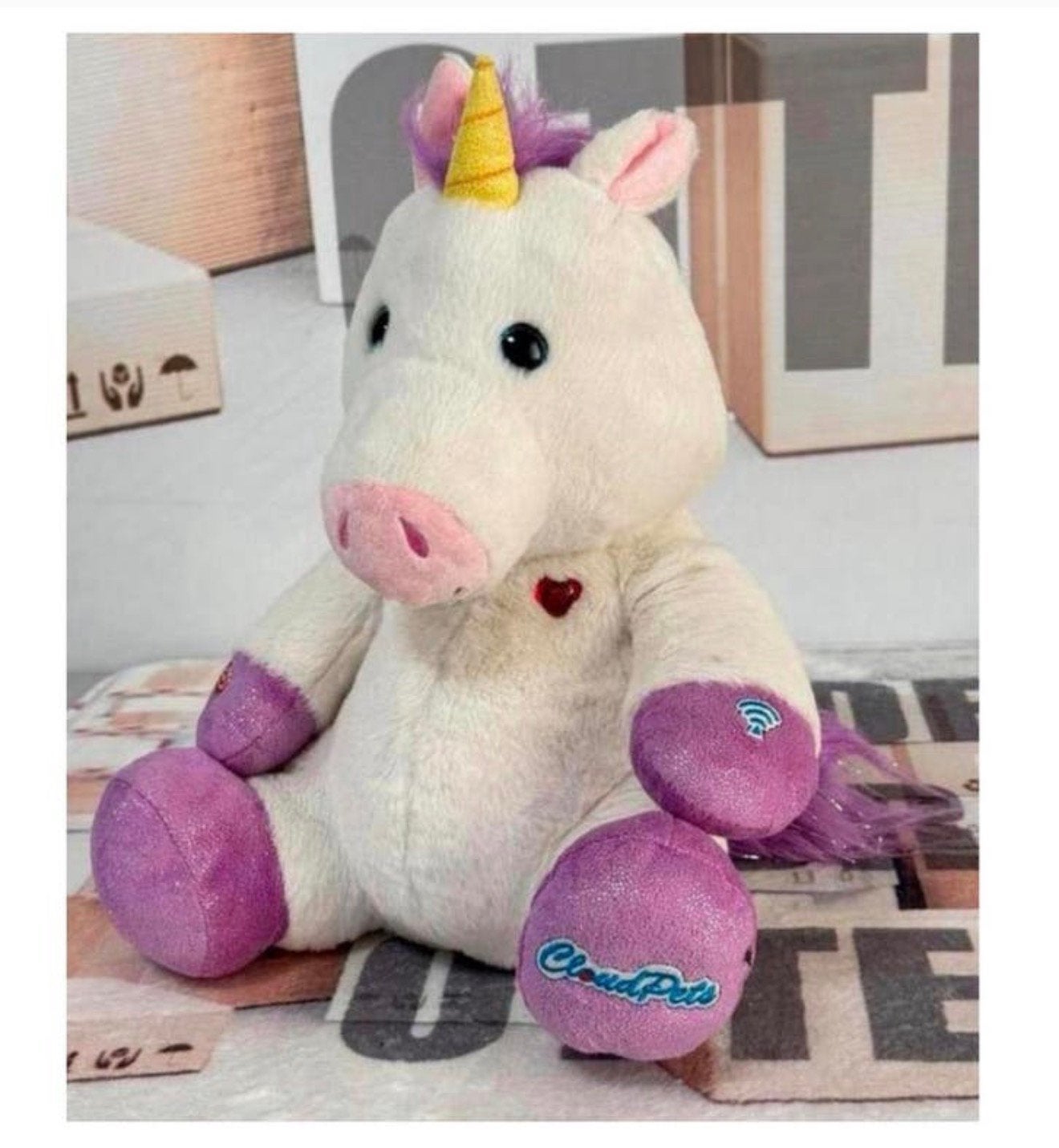 XL Unicorn 40CM Knuffel met App geluid Cloud-pets eenhoorn, Ophalen of Verzenden, Nieuw, Eenhoorn