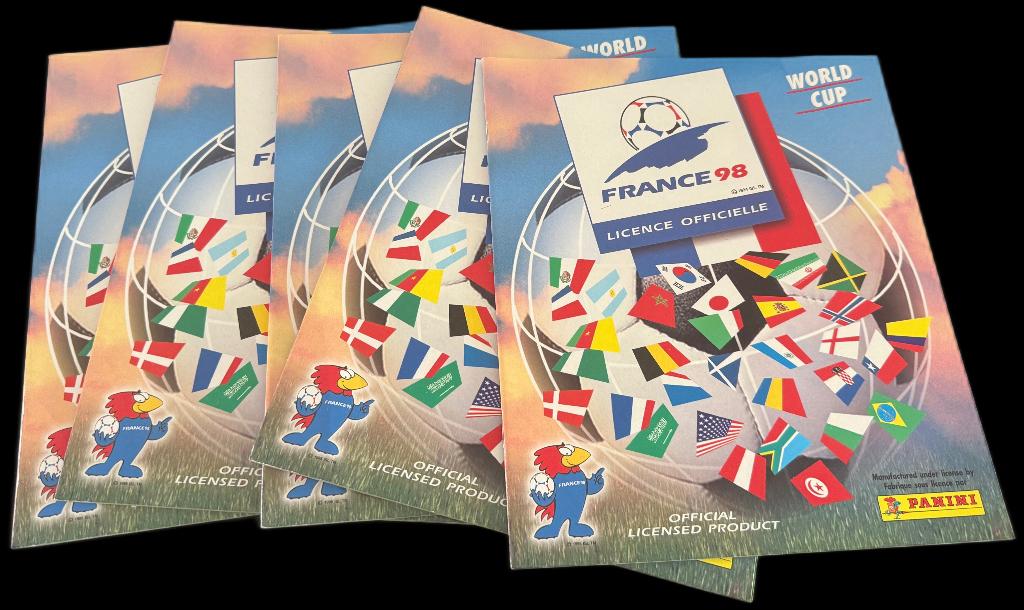 5x Panini Leeg Album WK 98 France 1998 Sticker Album, Envoi