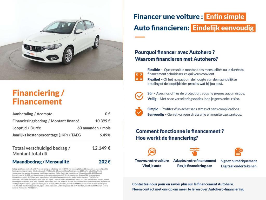 Fiat Tipo 1.6 Lounge (année de construction 2017), Autos, Fiat, Achat, 1280 kg, Electronic Stability Program (ESP), 146 g/km
