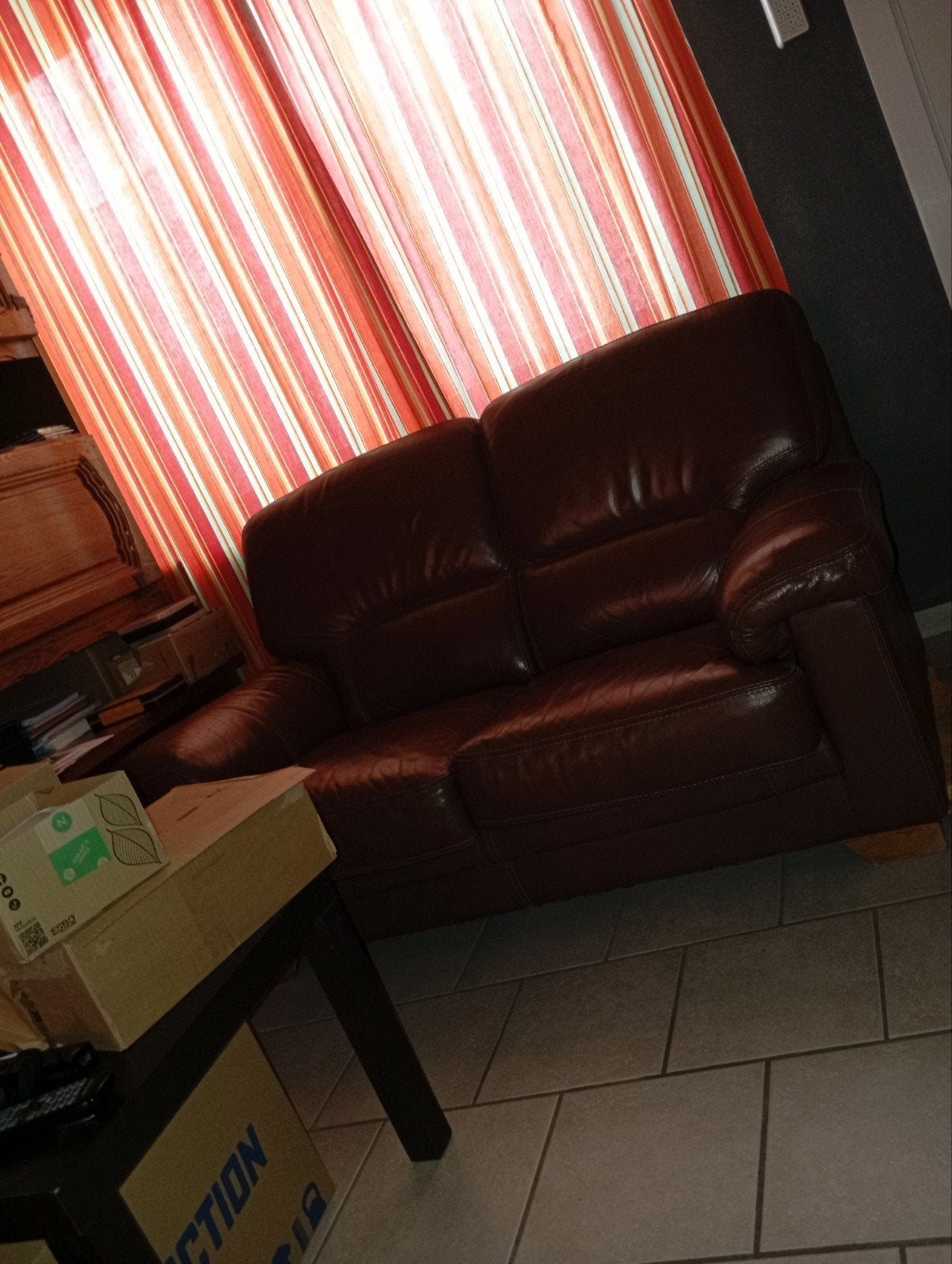 cuir 2 places, Maison & Meubles, Enlèvement, Utilisé, Cuir