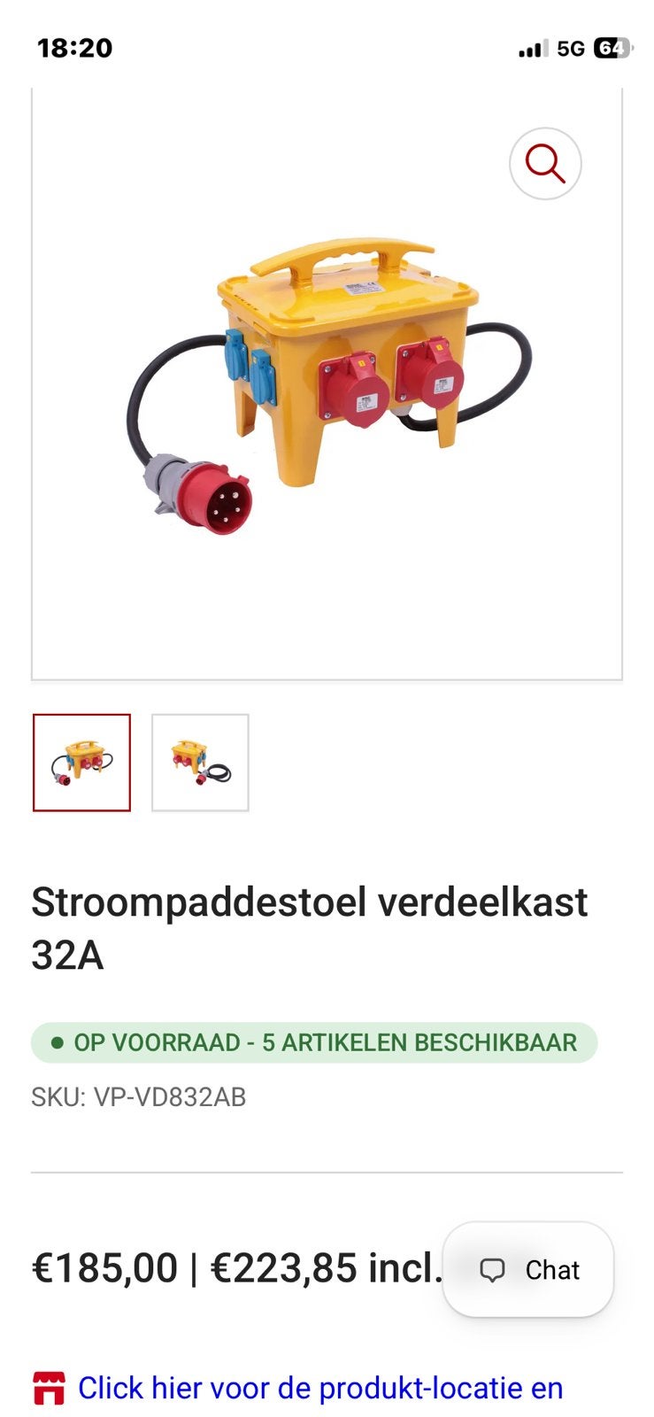 Verdeelkast 63A, Ophalen, Zo goed als nieuw